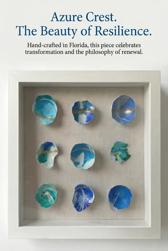 Azure Crest- Gilded Eggshell Kintsugi