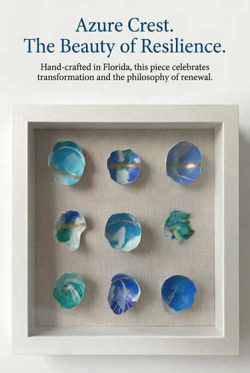 Azure Crest- Gilded Eggshell Kintsugi
