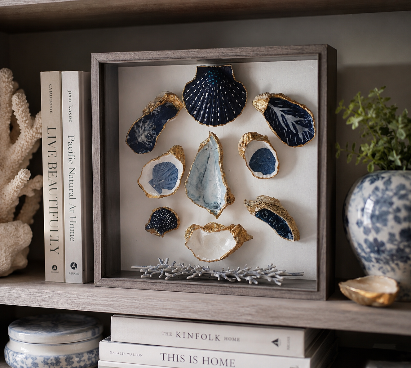 The Collector’s Tide: Gilded Shell Shadow Box