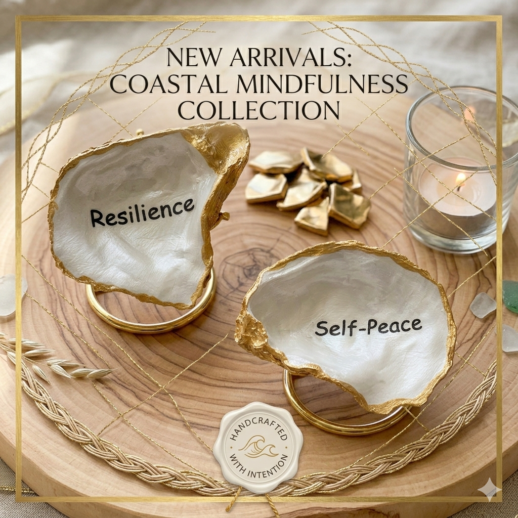 The Coastal Mindfulness Collection-Gilded Oyster Trinket Dish
