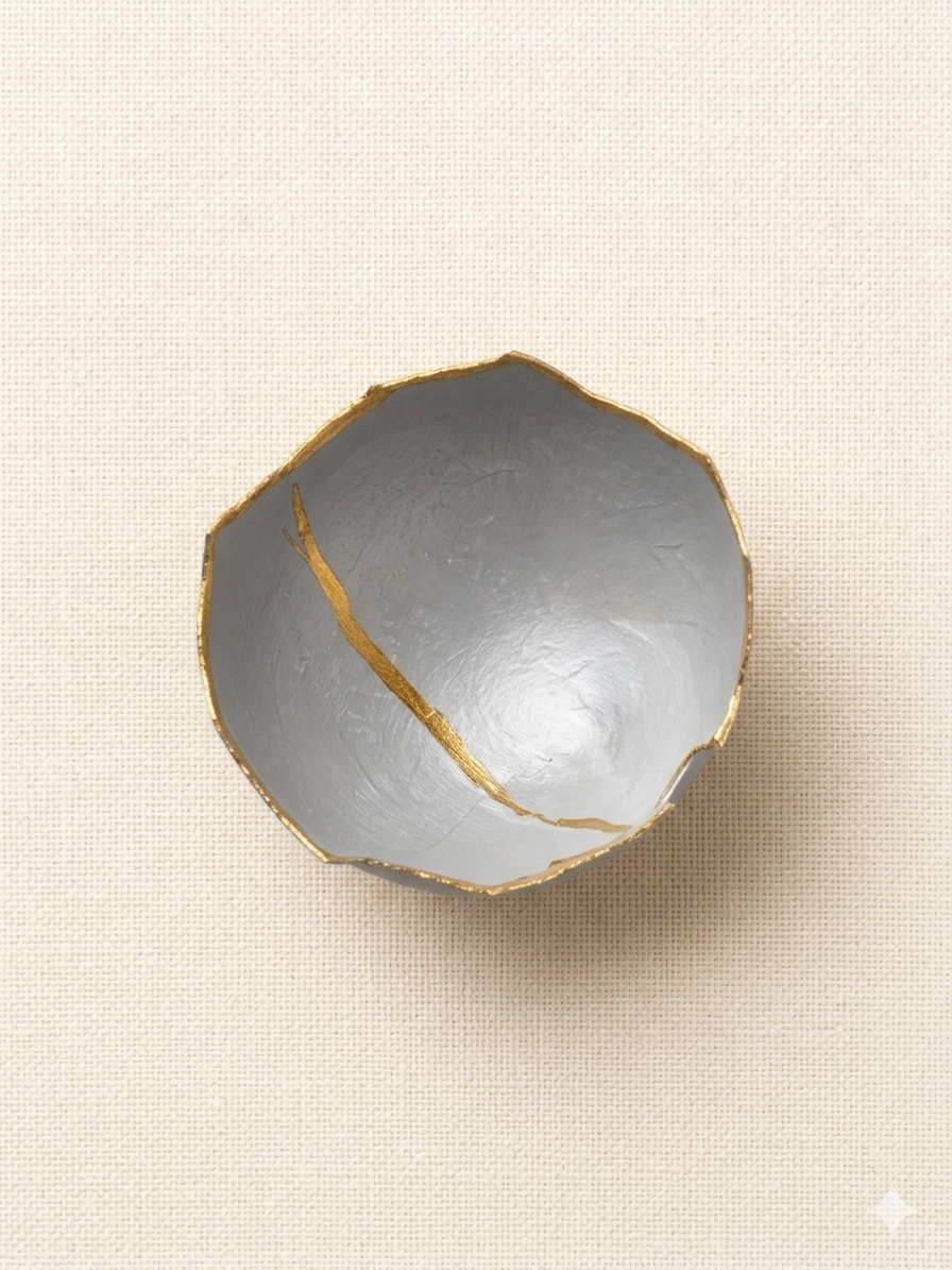 Driftwood Shadow – Gilded Eggshell Kintsugi