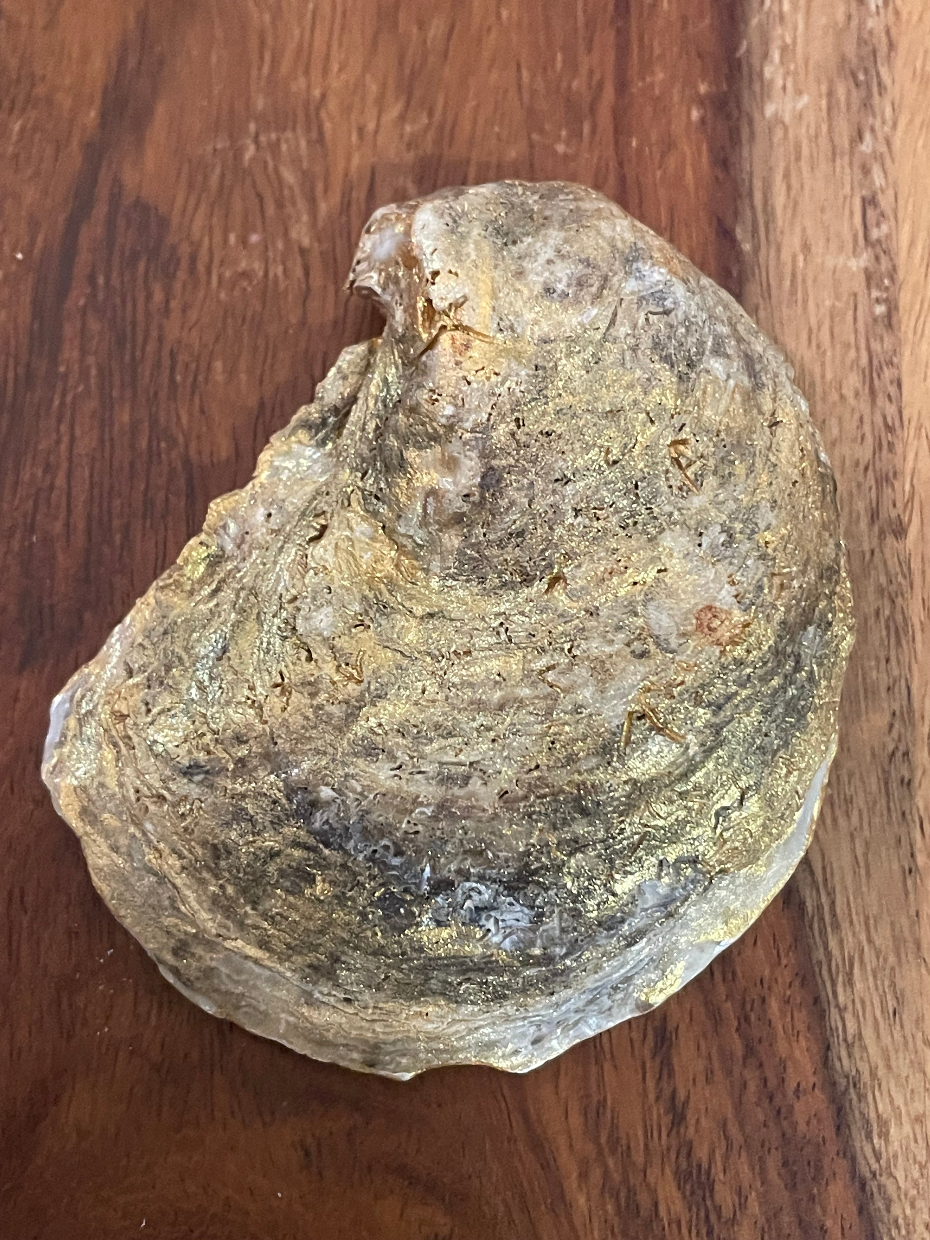 Pink Paradise-Gilded Oyster Trinket Dish