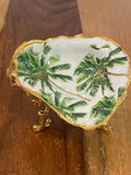 Gilded oyster trinket dish Flamingo Fancy design by The Golden Shoreline"