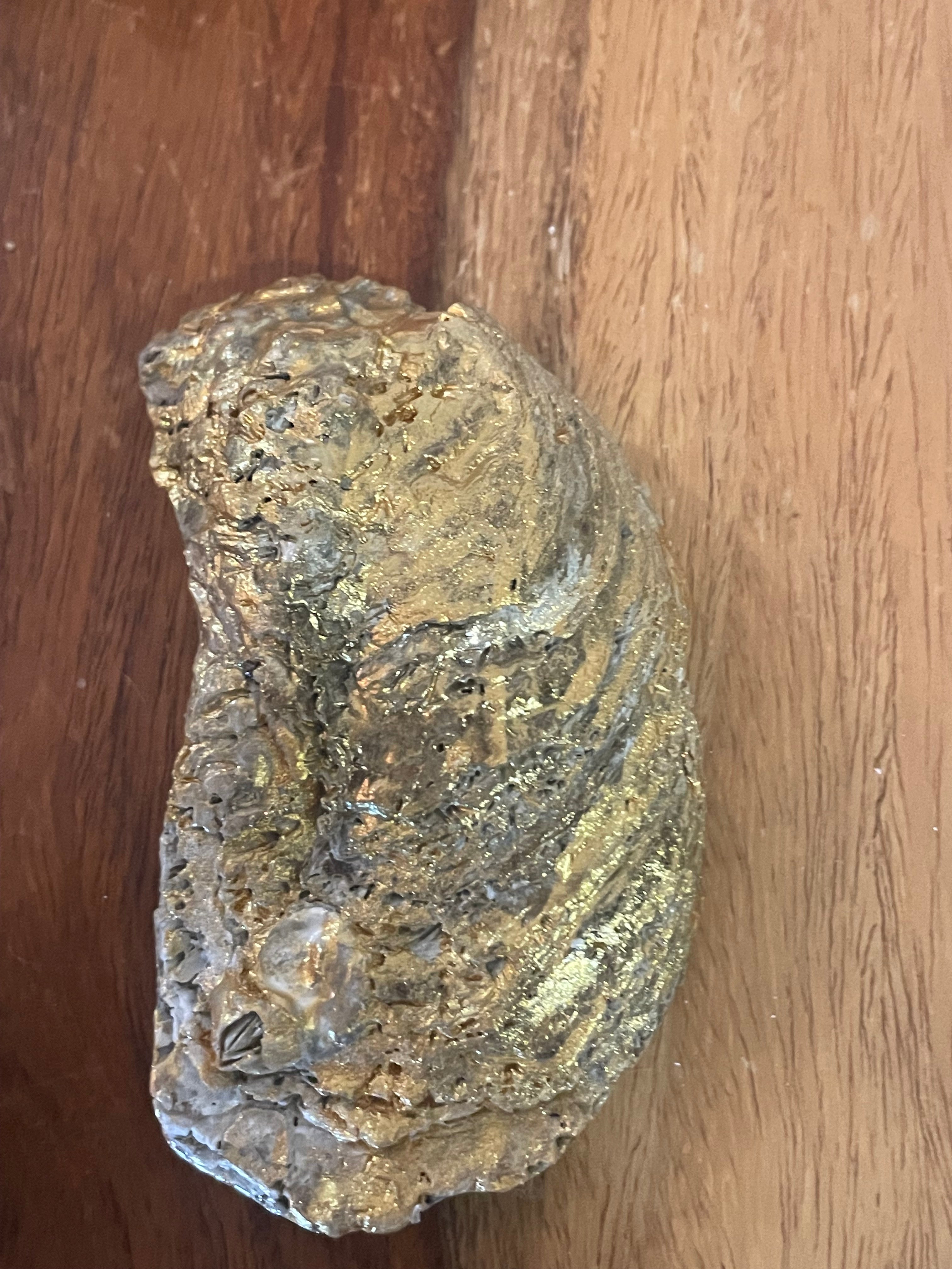 The Shoreline Curio-Gilded Oyster Trinket Dish