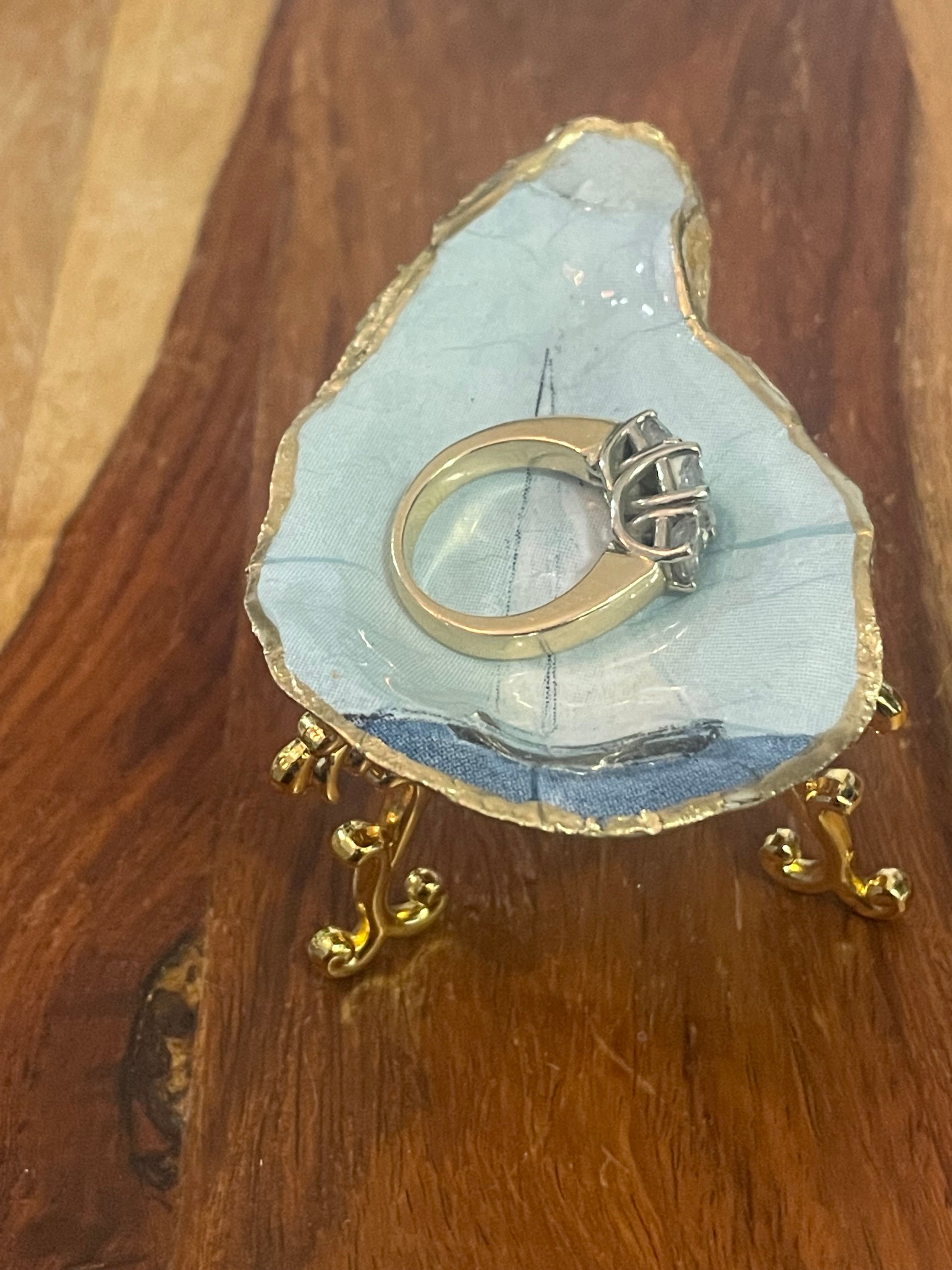 Nautical Sailboat-Gilded Oyster Trinket Dish