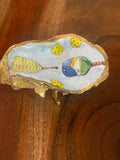 Gilded oyster trinket dish Pickleball Rally design by The Golden Shoreline"