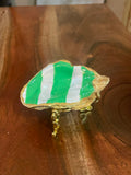Gilded oyster trinket dish The Seaglass Stripe design by The Golden Shoreline"