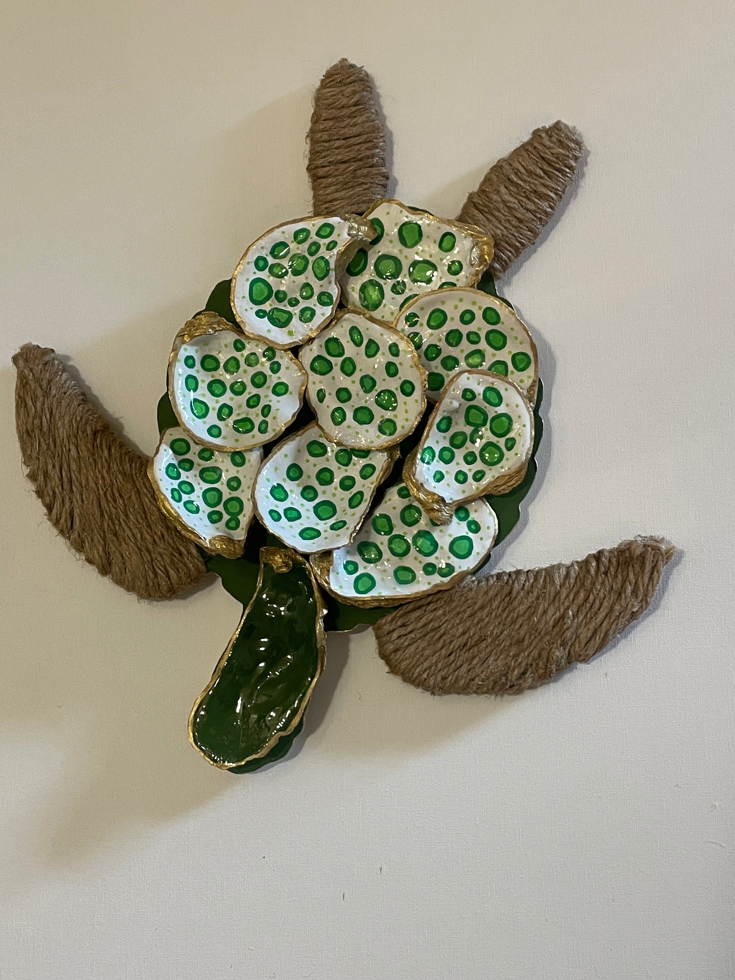 "The Gilded Loggerhead sea glass edition specialty coastal art by The Golden Shoreline"