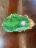 Gilded oyster trinket The 19th Hole Green in Play Edition golf gift by The Golden Shoreline"