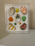 Sun-Drenched Shoreline-Gilded Shell Shadowbox