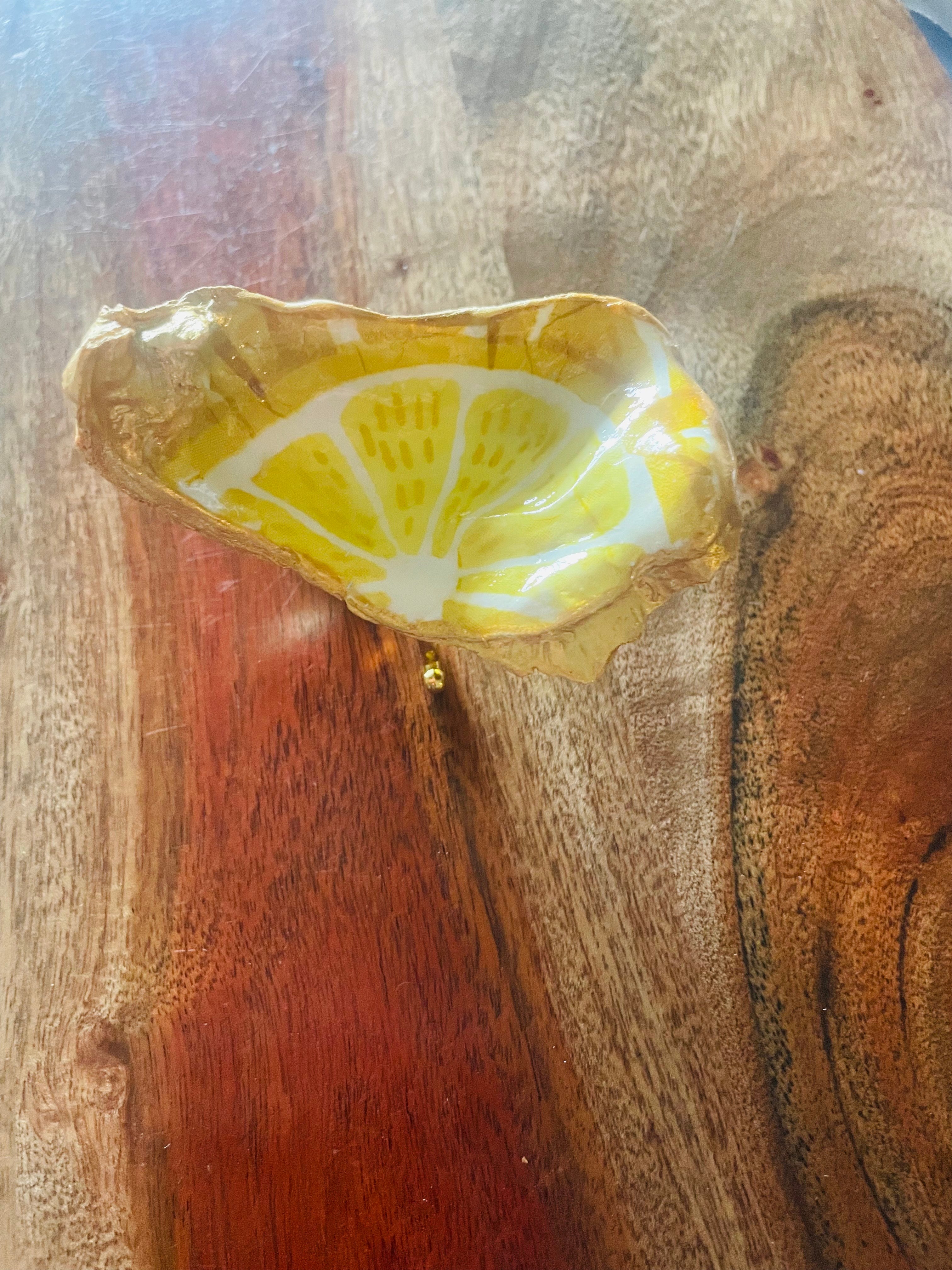 Lemon Zest-Gilded Oyster Trinket Dish