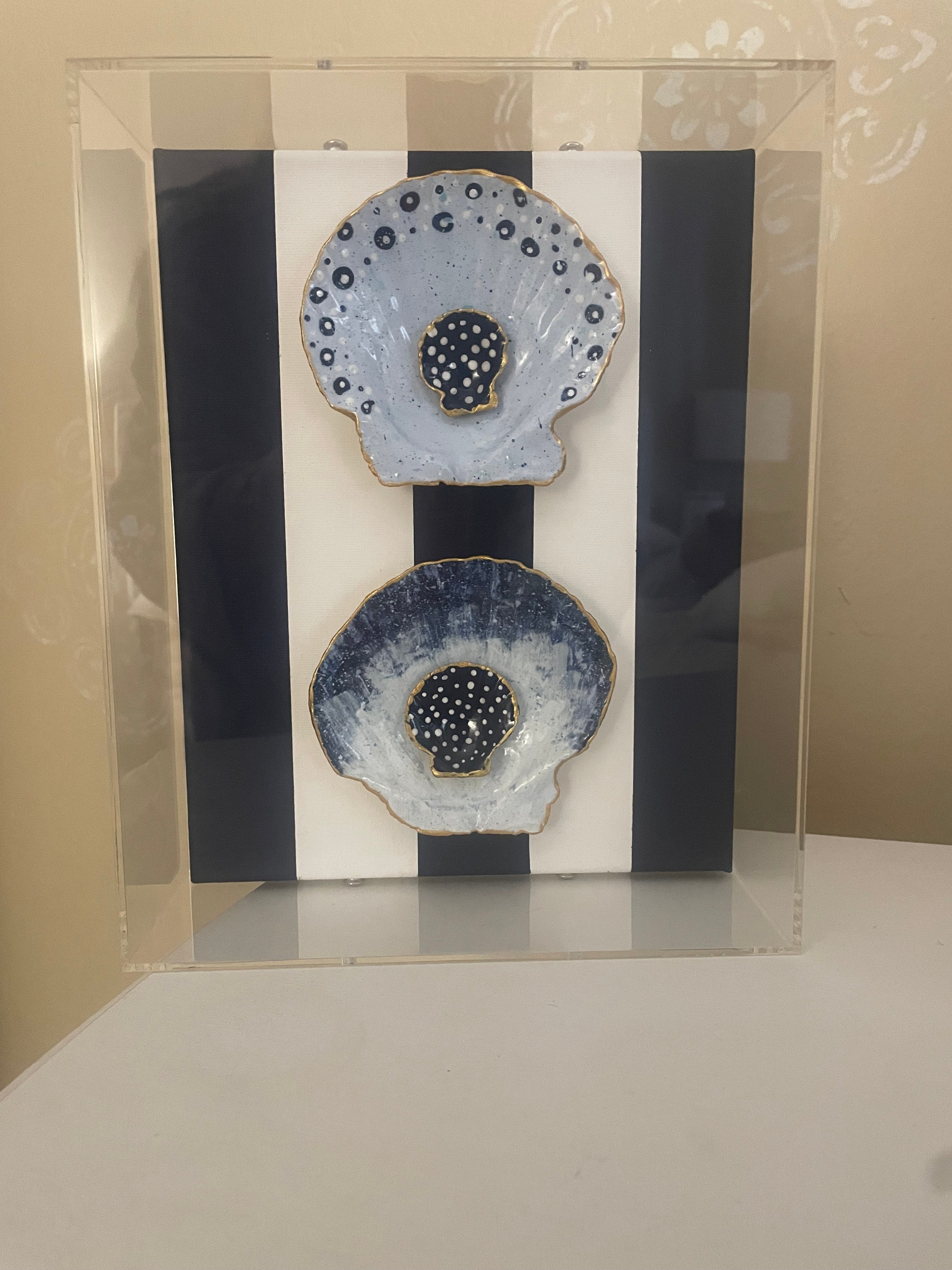 Nautical Shell Duo- Gilded Shell Shadowbox