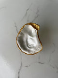 Pearlie gilded oyster shell trinket dish with gold paint accent
