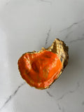 Sunkissed gilded oyster shell trinket dish with gold paint accent