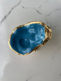 Midnight Tide gilded oyster shell trinket dish with gold paint accent