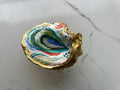 Reef Abstract gilded oyster shell trinket dish with gold paint accent