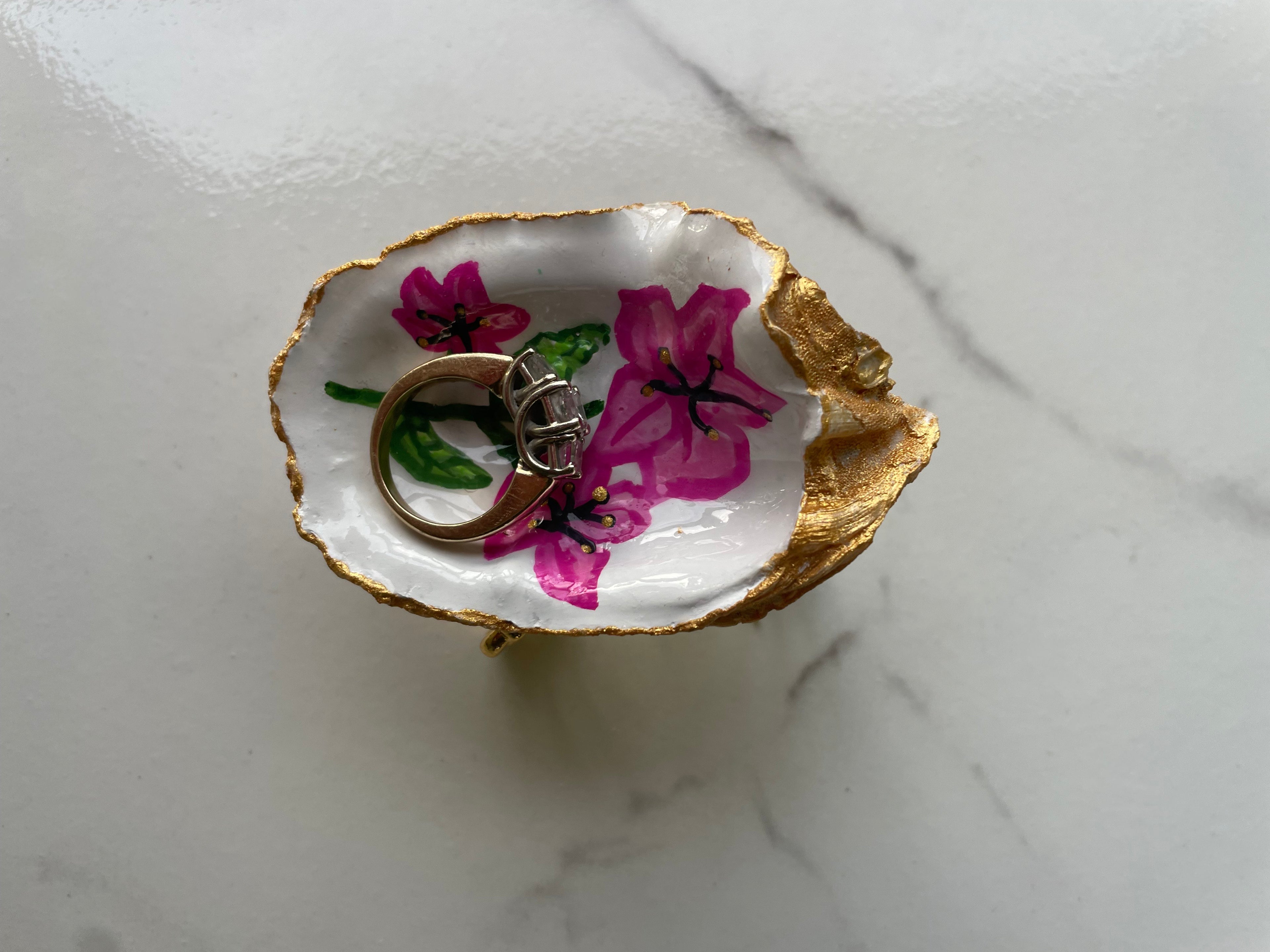 Gilded Oyster Trinket Dish -The Masters Azalea Keepsake