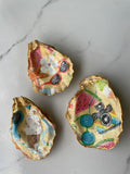 Vacation Lens gilded oyster shell trinket dish collection — group display