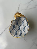 Nautical Net gilded oyster shell trinket dish with gold paint accent