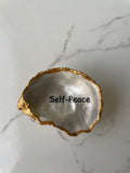 coastal Mindfulness gilded oyster shell trinket dish with gold paint accent
