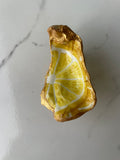Lemon Zest gilded oyster shell trinket dish with gold paint accent