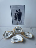 Memories on the Shoreline personalized photo and sign display holders grouped together — hand