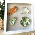 Shoreline Quartet gilded shell shadowbox coastal wall art by The Golden Shoreline"