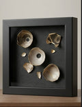 Driftwood Shadow gilded eggshell kintsugi coastal wall art by The Golden Shoreline"