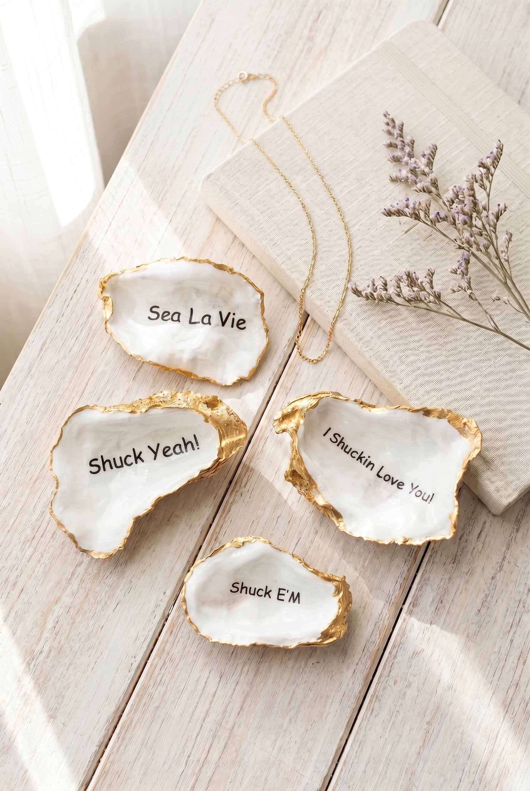 Shore Talk Oyster Dish-Gilded Oyster Trinket