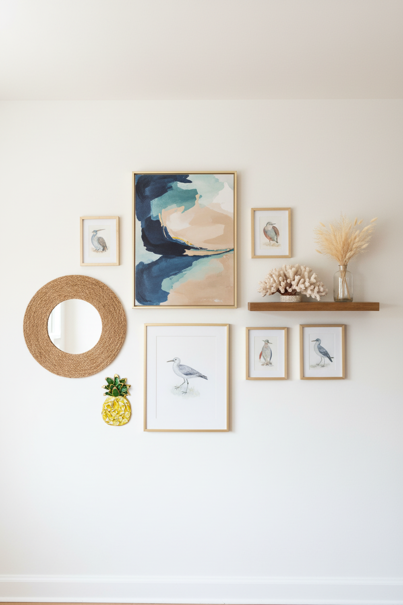 The Golden Pineapple Unframed in Gallery Wall